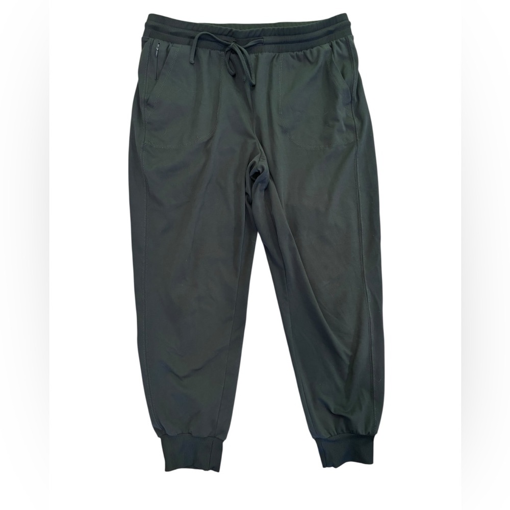 Rachel Zoe Womens Large Drawstring Jogger Pant Dark Green Stretch Elastic Waist